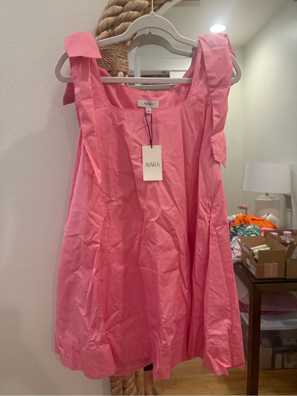 Avara Pink Tie-Shoulder Mini Dress